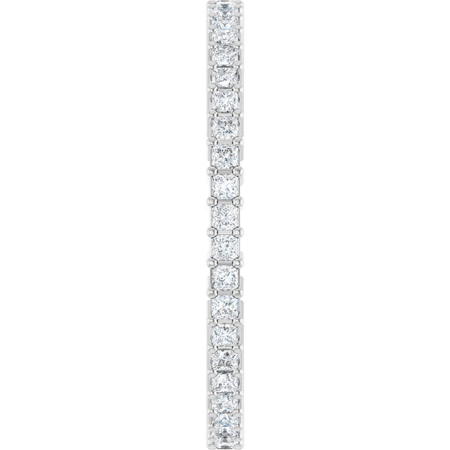 10K Gold Square Lab-Grown Diamond Shared-Prong Eternity Band – 1.25x1.25 mm Stones - White Gold - view 4