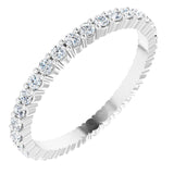10K Gold Round Natural Diamond Shared-Prong Eternity Band – 1.7 mm Stones - White Gold
