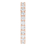 10K Gold Round Natural Diamond Shared-Prong Eternity Band – 2.25 mm Stones - Rose Gold - view 4