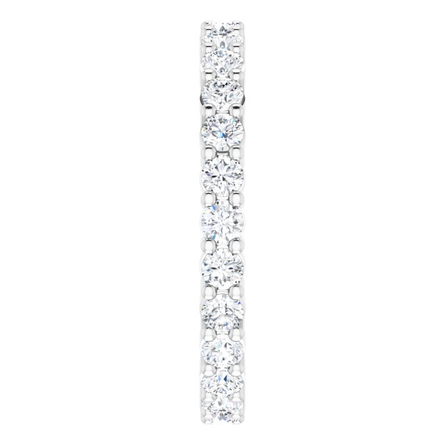 10K Gold Round Lab-Grown Diamond Shared-Prong Eternity Band – 2.25 mm Stones - White Gold - view 4