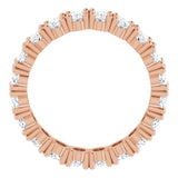 10K Gold Oval Lab-Grown Diamond Shared-Prong Eternity Band – 5x3 mm Stones - Rose Gold - view 2