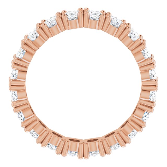 10K Gold Oval Lab-Grown Diamond Shared-Prong Eternity Band – 5x3 mm Stones - Rose Gold - view 2