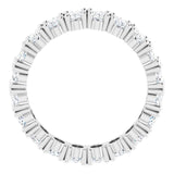 10K Gold Oval Lab-Grown Diamond Shared-Prong Eternity Band – 5x3 mm Stones - White Gold - view 2