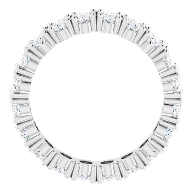10K Gold Oval Lab-Grown Diamond Shared-Prong Eternity Band – 5x3 mm Stones - White Gold - view 2