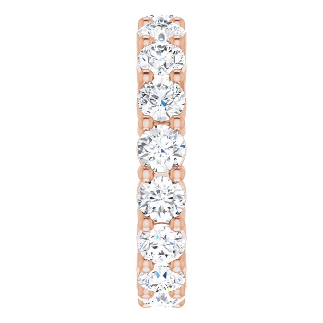 10K Gold Round Lab-Grown Diamond Shared-Prong Eternity Band – 3.8 mm Stones - Rose Gold - view 4