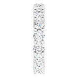 10K Gold Round Natural Diamond Shared-Prong Eternity Band – 3.8 mm Stones - White Gold - view 4