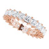 10K Gold Square Lab-Grown Diamond Shared-Prong Eternity Band – 3x3 mm Stones - Rose Gold - view 5