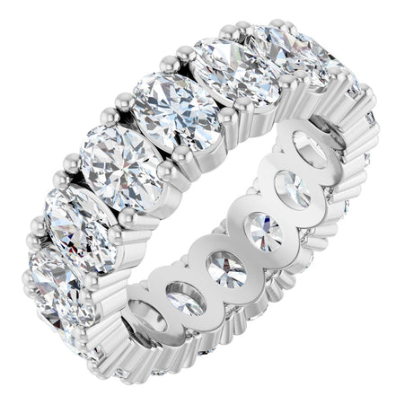 10K Gold Oval Lab-Grown Diamond Shared-Prong Eternity Band – 6x4 mm Stones - White Gold