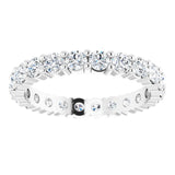 10K Gold Round Lab-Grown Diamond Shared-Prong Eternity Band – 2.75 mm Stones - White Gold - view 3