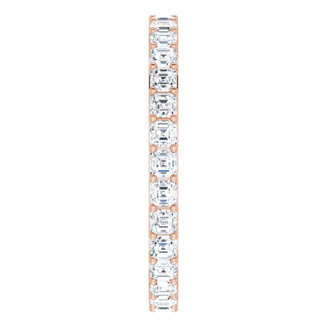 14K Gold Asscher Lab-Grown Diamond Shared-Prong Eternity Band – 2x2 mm Stones - Rose Gold - view 4