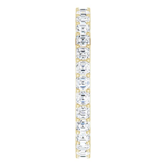 14K Gold Asscher Lab-Grown Diamond Shared-Prong Eternity Band – 2x2 mm Stones - Yellow Gold - view 4