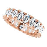 10K Gold Oval Lab-Grown Diamond Shared-Prong Eternity Band – 5x3 mm Stones - Rose Gold - view 5