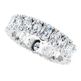 10K Gold Oval Lab-Grown Diamond Shared-Prong Eternity Band – 5x3 mm Stones - White Gold - view 5