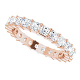 14K Gold Asscher Lab-Grown Diamond Shared-Prong Eternity Band – 2.6x2.6 mm Stones - Rose Gold - view 5