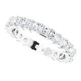 Platinum Asscher Lab-Grown Diamond Shared-Prong Eternity Band – 2.6x2.6 mm Stones - view 5