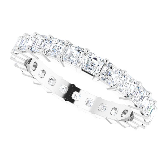 Platinum Asscher Lab-Grown Diamond Shared-Prong Eternity Band – 2.6x2.6 mm Stones - view 5