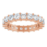 14K Gold Asscher Lab-Grown Diamond Shared-Prong Eternity Band – 3x3 mm Stones - Rose Gold - view 3