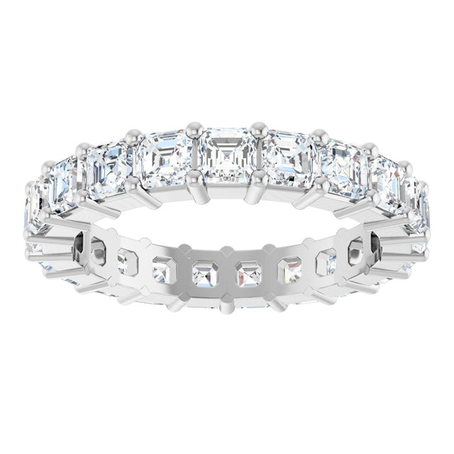 Platinum Asscher Lab-Grown Diamond Shared-Prong Eternity Band – 3x3 mm Stones - view 3