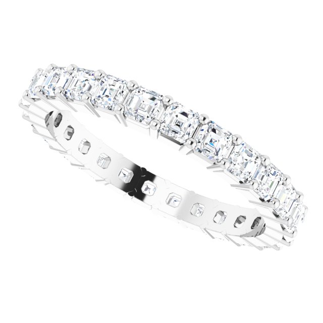 Platinum Asscher Lab-Grown Diamond Shared-Prong Eternity Band – 2.3x2.3 mm Stones - view 5