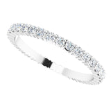 10K Gold Round Natural Diamond Shared-Prong Eternity Band – 1.7 mm Stones - White Gold - view 5