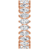 14K Gold Marquise Lab-Grown Diamond Shared-Prong Eternity Band – 4.5x2.5 mm Stones - Rose Gold - view 4
