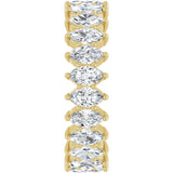 14K Gold Marquise Lab-Grown Diamond Shared-Prong Eternity Band – 4.5x2.5 mm Stones - Yellow Gold - view 4