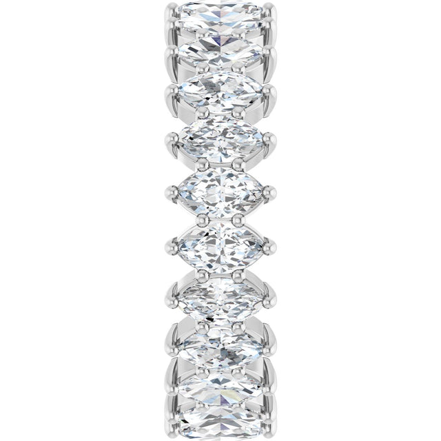 Platinum Marquise Lab-Grown Diamond Shared-Prong Eternity Band – 4.5x2.5 mm Stones - view 4
