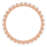 10K Gold Round Natural Diamond Shared-Prong Eternity Band – 2 mm Stones - Rose Gold - view 2