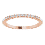 10K Gold Round Lab-Grown Diamond Shared-Prong Eternity Band – 1.3 mm Stones - Rose Gold - view 3