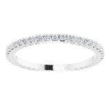 10K Gold Round Lab-Grown Diamond Shared-Prong Eternity Band – 1.3 mm Stones - White Gold - view 3