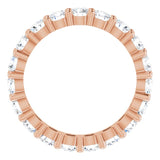 10K Gold Round Natural Diamond Shared-Prong Eternity Band – 3.2 mm Stones - Rose Gold - view 2