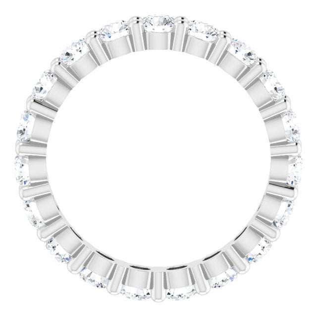 10K Gold Round Natural Diamond Shared-Prong Eternity Band – 3.2 mm Stones - White Gold - view 2