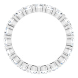 10K Gold Round Lab-Grown Diamond Shared-Prong Eternity Band – 3.2 mm Stones - White Gold - view 2