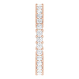 10K Gold Square Natural Diamond Shared-Prong Eternity Band – 1.75x1.75 mm Stones - Rose Gold - view 4
