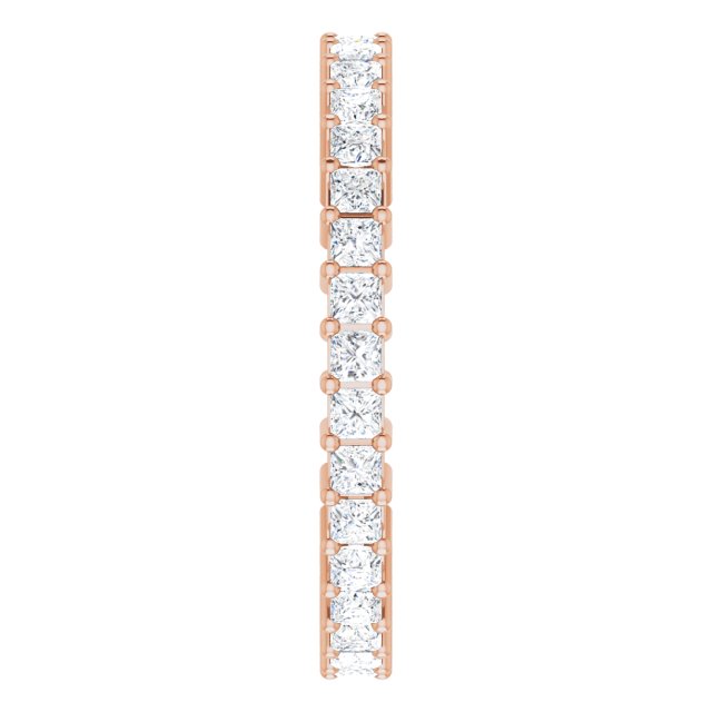 10K Gold Square Natural Diamond Shared-Prong Eternity Band – 1.75x1.75 mm Stones - Rose Gold - view 4