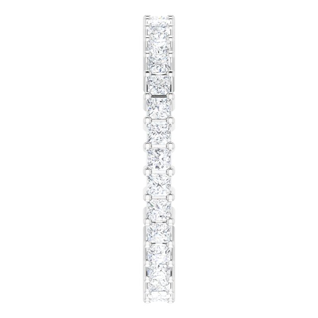 10K Gold Square Natural Diamond Shared-Prong Eternity Band – 1.75x1.75 mm Stones - White Gold - view 4