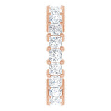 10K Gold Square Lab-Grown Diamond Shared-Prong Eternity Band – 3x3 mm Stones - Rose Gold - view 4