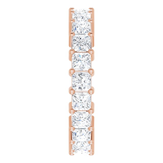 10K Gold Square Lab-Grown Diamond Shared-Prong Eternity Band – 3x3 mm Stones - Rose Gold - view 4
