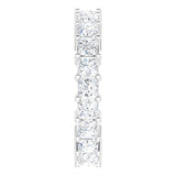 10K Gold Square Natural Diamond Shared-Prong Eternity Band – 3x3 mm Stones - White Gold - view 4