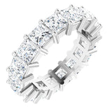 10K Gold Square Lab-Grown Diamond Shared-Prong Eternity Band – 4x4 mm Stones - White Gold