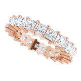 10K Gold Square Lab-Grown Diamond Shared-Prong Eternity Band – 3x3 mm Stones - Rose Gold - view 5