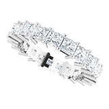 10K Gold Square Lab-Grown Diamond Shared-Prong Eternity Band – 3x3 mm Stones - White Gold - view 5