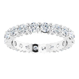 10K Gold Round Lab-Grown Diamond Shared-Prong Eternity Band – 3 mm Stones - White Gold - view 3