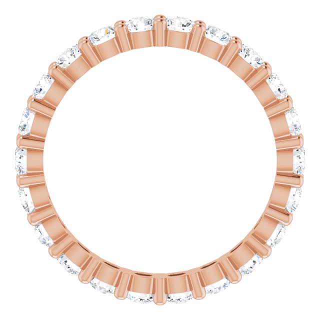 10K Gold Round Lab-Grown Diamond Shared-Prong Eternity Band – 2.75 mm Stones - Rose Gold - view 2