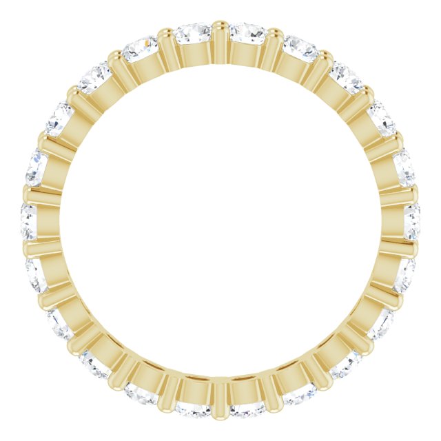14K Gold Round Lab-Grown Diamond Shared-Prong Eternity Band – 2.75 mm Stones - Yellow Gold - view 2