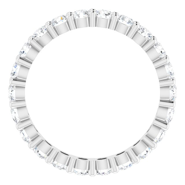 10K Gold Round Lab-Grown Diamond Shared-Prong Eternity Band – 2.75 mm Stones - White Gold - view 2