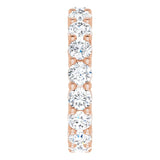 10K Gold Round Natural Diamond Shared-Prong Eternity Band – 3.8 mm Stones - Rose Gold - view 4