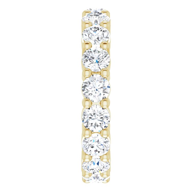 14K Gold Round Lab-Grown Diamond Shared-Prong Eternity Band – 3.8 mm Stones - Yellow Gold - view 4