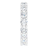 10K Gold Round Lab-Grown Diamond Shared-Prong Eternity Band – 3.8 mm Stones - White Gold - view 4