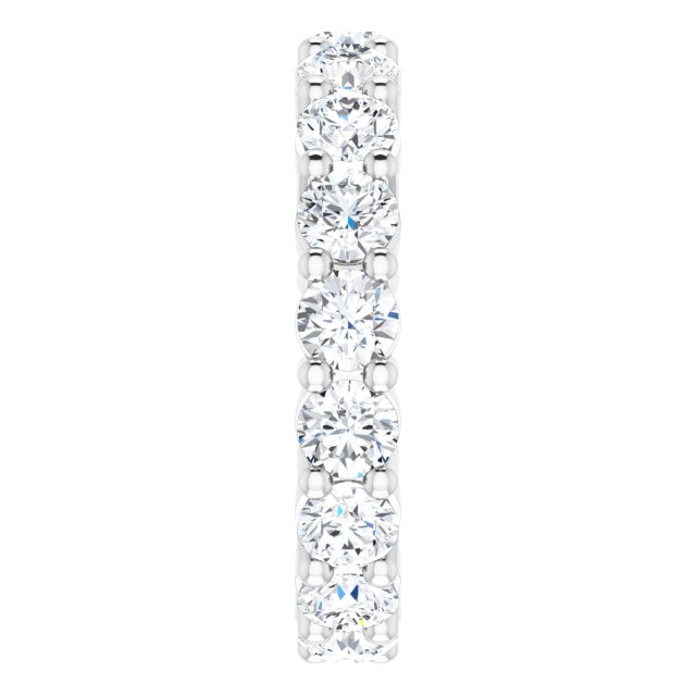 10K Gold Round Lab-Grown Diamond Shared-Prong Eternity Band – 3.8 mm Stones - White Gold - view 4